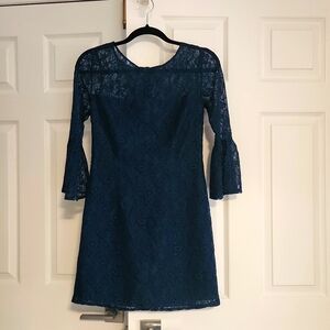 Elegant Blue Lace Dress